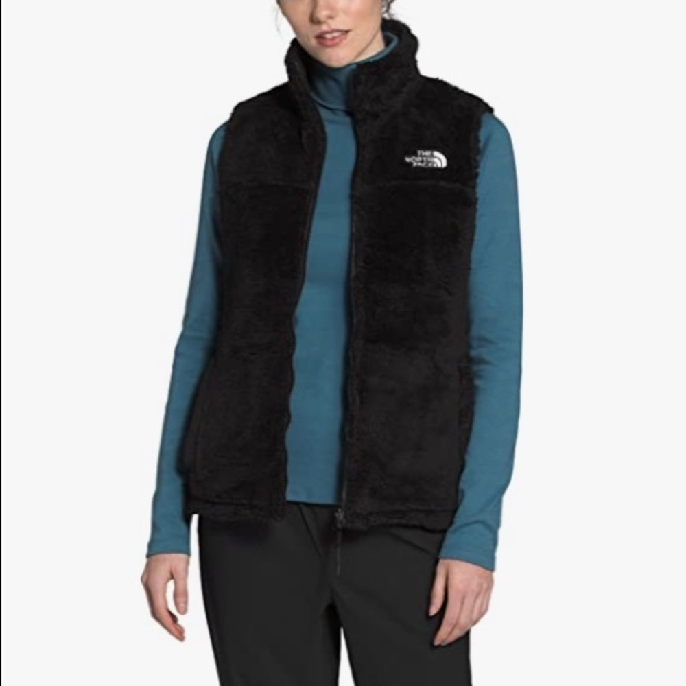 EUC The North Face Mossbud Reversible Vest with Fuzzy inner layer